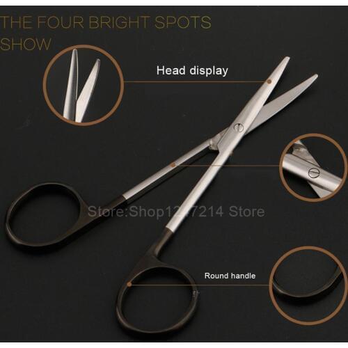 Beauty & Health>> Makeup>> Makeup Tools / 12.5 15 16 18cm black handle round head scissors fine blunt straight straight scissors