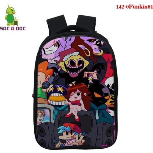 2021 Friday Night Funkin School Backpack Anime Knapsack Kids Rucksack Travel Bag 14inch Waterproof Multifunction Bag 3D Backpack