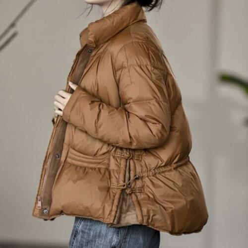 2021 Winter Duck Down Coat Women Ultra Light Thin Short Oversize Jacket Slim Vintage Spring Warm Puffer Jacket Parkas