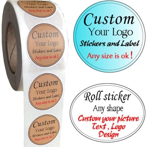 300pcs roll Custom Sticker and Customized Logos Wedding Birthday Baptism Stickers Design Your Own Stickers Personalize Stickers