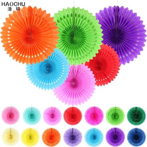 5pcs 20cm/30cm/40cm Tissue Paper Cut-out Paper Fans Pinwheels Hanging Flower Paper Crafts for Showers Wedding Party Birthday