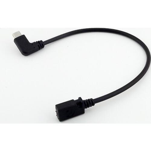 5x USB 3.1 Type C 90 Degree Right Angle Male to Mini 5pin Female Charging Data Sync Connector Cable 25cm