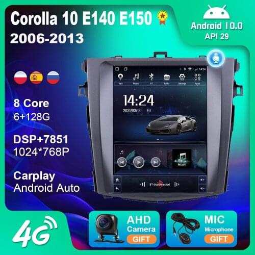 Car Radio Stereo for Toyota Corolla 10 E140 E150 2006-2013 Autoradio Vertical 9.7 Screen Multimedia Player Navigation Carplay