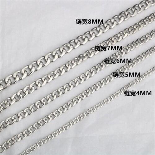 Fashion titanium steel NK necklace men and women hip hop stainless steel wide flat chain hot sale