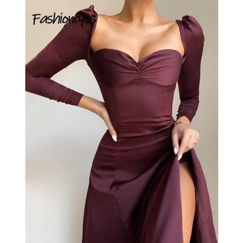 Fashioncyes Trend Elegant Sexy Party Dress New Solid Casual Strapless Midi Dress Button High Waist Spring Autumn Vestido New