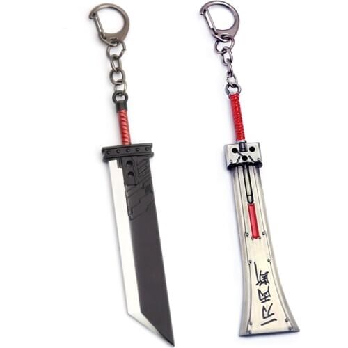 Final Fantasy VII Remake Keychains Cloud Strife Zack Fair Buster Sword Weapon Model Key Rings Pendant Cosplay llaveros Chaveiro
