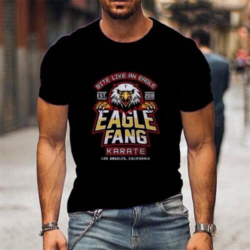 Eagle T-shirt mens short-sleeved O-neck black 3D printing pattern Harajuku 2021 summer fashion retro oversized top quick-drying