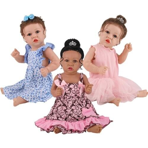 Hoomai New design girl baby doll with earring Reborn Baby Dolls Silicone body Soft Kids Gift Best Playmates