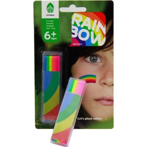 Rainbow Face Paint Stick Body Tattoo Colored Pigment Pen Fluorescent Crayon Washable Adult Kid Party Favors Makeup Cosmetic Tool