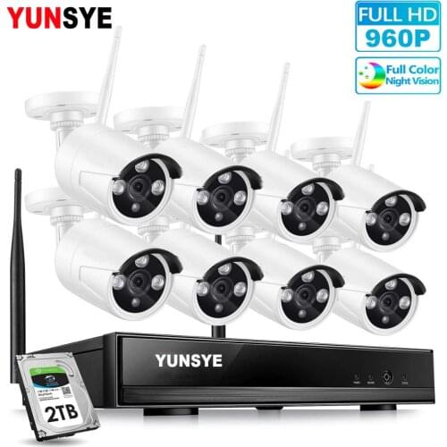 8CH wifi kit NVR Kit HD 960P CCTV Camera System 1.3MP Outdoor Waterproof IP Camera Wireless Home Security Video Surveillance Kit