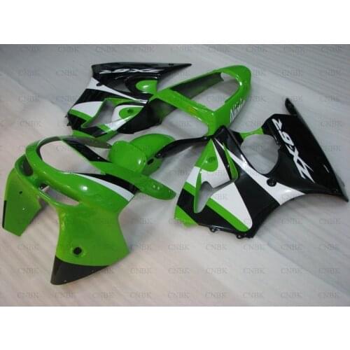 Fairing Kits for 636 Zx-6r 98 for Kawasaki Zx6r Full Body Kits 1998 for Kawasaki Zx6r Fairing 1998 - 1999 Green Black White