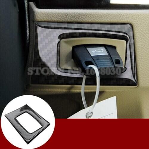 Carbon Fiber Console Key Hole Frame Cover For BMW 3 Series E90 E92 2005-2012 1pcs Car accesories interior Car decoration