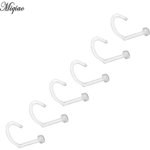 Miqiao 1pcs-80pcs Body Piercing Jewelry New Acrylic Transparent Nose Nails for Men and Women