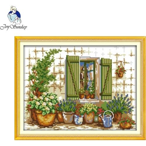 Joy Sunday needlework DIY cross stitch sets For embroidery kits Outside the window patterns printed counted cross-stitching