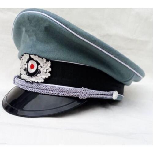 WW2 WWII GERMAN WH M36 OFFICER WOOL CRUSHER HAT MILITARY VISOR CAP - SIZE L