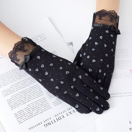 Summer Women Sun Protection Gloves Cotton Full Finger Anti-UV Anti-Slip Touch Screen Gloves Driving Thin Breathable Guante