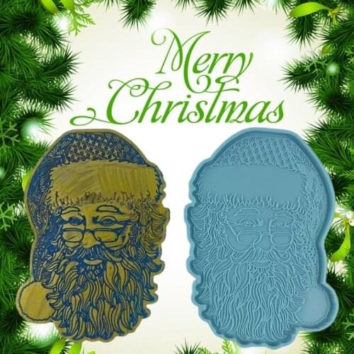 U90E Santa Claus Tray Epoxy Resin Mold Coaster Jewelry Storage Holder Silicone Mould DIY Crafts Serving Plate Home Decor Tool