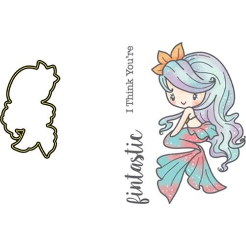 Clear Stamps And Cutting Dies Beautiful Mermaid Girl For DIY Scrapbook Photo Album Craft Card 2021 New