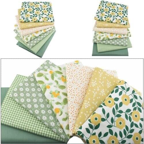 7pcs/set Floral Twill Cotton Printed Cloth For Dress/Tablecloth/ Curtai/Puppet Fabric/DIY Handmade Material 25*25cm
