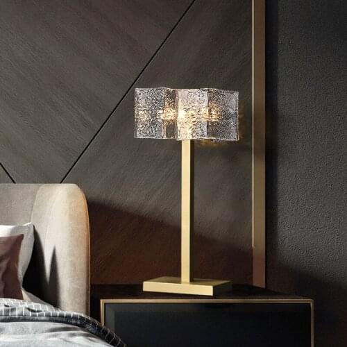 Modern light luxury all copper table lamp bedroom bedside lamp atmospheric high-end hotel study creative art table lamp