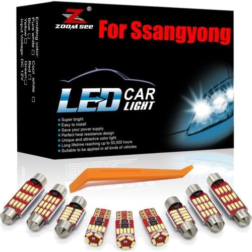12-24V White Canbus LED Interior Kit For Ssangyong Rexton 4G Musso Turismo 2 Actyon Sports Korando C Tivoli Kyron Car Map Light