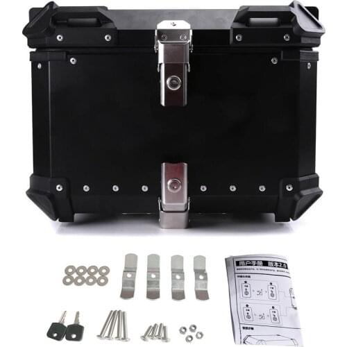 45L 55L 65L Universal Moto Rear Toolbox Trunk Storage Top Tool Box Waterproof Luggage Helmet Key Lock Case Aluminum Accessories