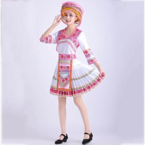 Women miao hmong clothes Classical traditional Chinese folk dance costumes national costume Asia embroidered ethnic suit
