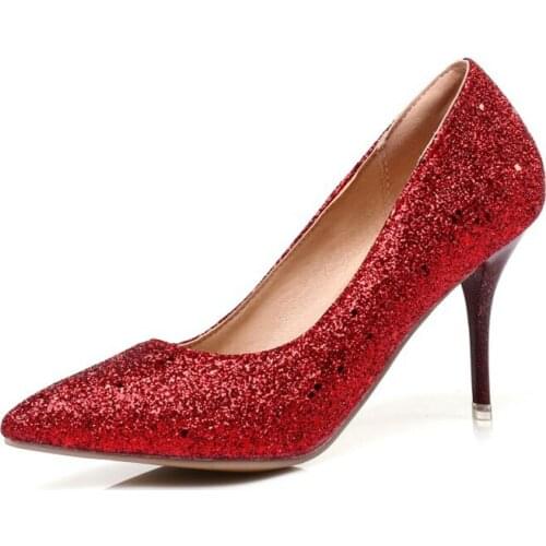 Big Size ladies high heels women shoes woman pumps Baitao pointed, shallow, thin-heeled high-heeled shoes