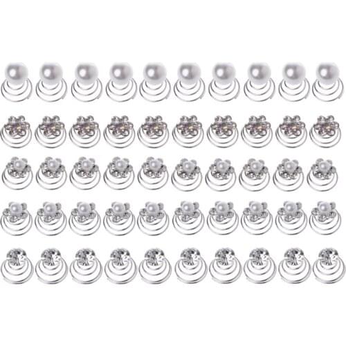 10PC Bridal Wedding Pearl Flower Hairpins Swirl Spirals Twist Tiara Hair Jewelry