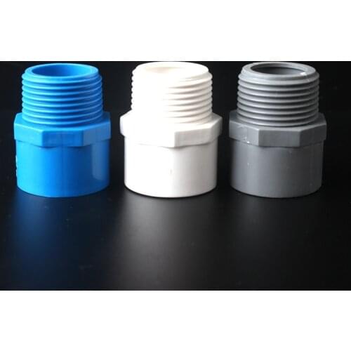 2Pcs 3/4'' To 32mm PVC Pipe Male Thread Straight Quick Connector Garden Aquarium Plastic Water Hose Joint Accessoires Fittings