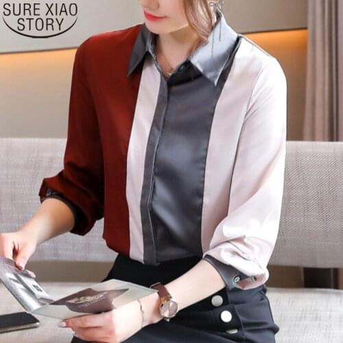2021 Fashion Elegant Silk Sation Shirts Women Long Sleeve Cardigan Casual Vintage Clothing Striped Shirts Plus Size Tops 13406