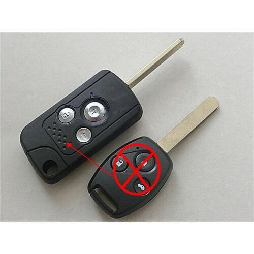 3 BUTTONS MODIFIED FLIP REMOTE KEY SHELL CASE FOR HONDA ACCORD CITY