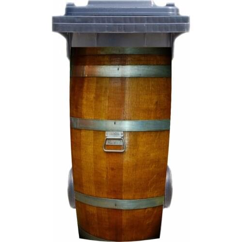 3D Wine Barrel Rubbish Bin Sticker Wallpaper mural Wall Print Decal Removable Wall Mural Photo self adhesive Gift