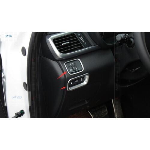 ABS Pearl Chrome Headlights Lamps Switch + Rear Trunk Button Frame Cover Trim 2 pcs / Set For KIA Optima K5 2016 - 2018 Interior