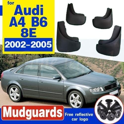 Car Mud Flaps For Audi A4 B6 2002 - 2005 8E Mudflaps Splash Guards Set Molded Mud Flap Mudguards Fender Styling Accessories