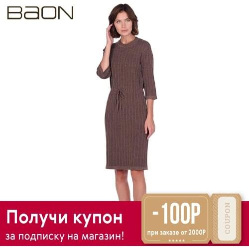 Модные вязаные платья BAON China At AliExpress