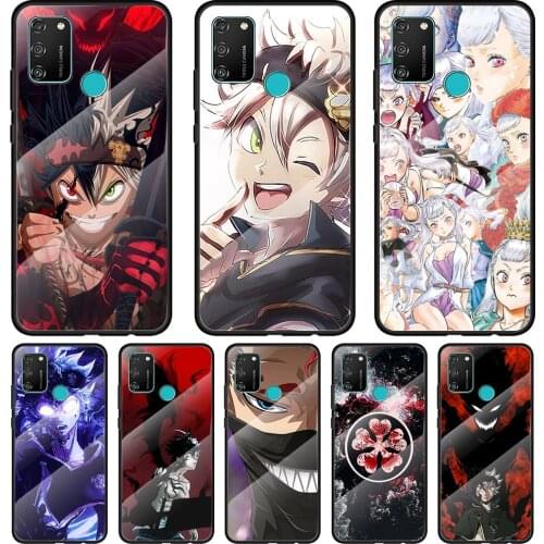 Black Clover Anime Tempered Glass Cover For Honor 30 20 10 9X 8X Pro Plus Lite Silicone Phone Case Coque