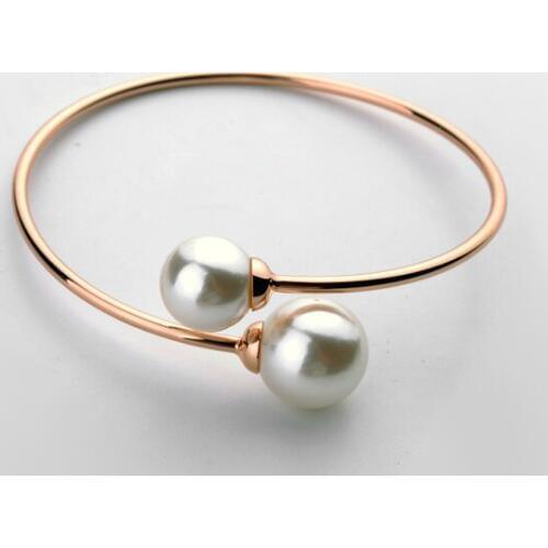 DANS ELEMENT New Fashion Sale Pearl Bangle&Bacelet for Women Gift Anti Allergies #RG31787Rose