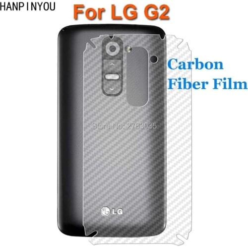 For LG G2 5.2" New Durable 3D Anti-fingerprint Transparent Carbon Fiber Back Skin Film Rear Matte Sticker Screen Protector Guard
