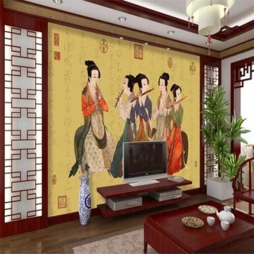 Ancient characters background wall professional production mural wallpaper custom poster photo wall
