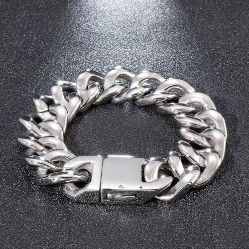 European and American domineering mens bracelet fashion titanium steel smooth bracelet
