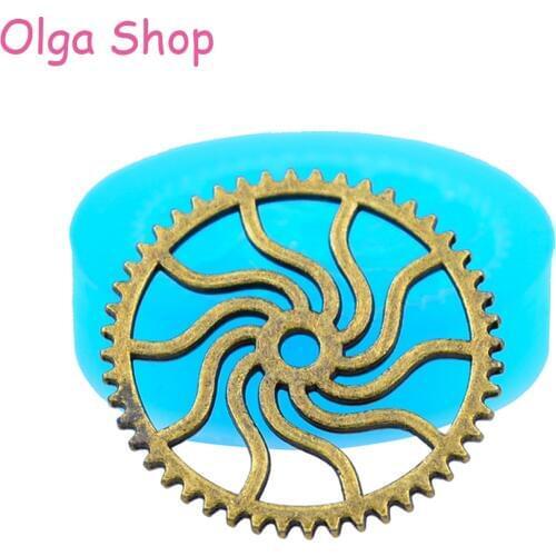 ST021 Steampunk Gear Cabochon Flexible Silicone Mold/Mould 24mm - Cake Decoration Bakeware Charms Molds, Mould Food Safe