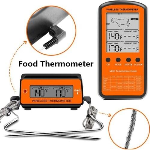 HobbyLane Wireless Remote Dual Probe Digital BBQ Cooking Meat Food Thermometer For Grilling Barbecue Kitchen Accessories