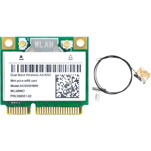 AX200 AX3000 WIFI6 Card 5G Dual-Band Bluetooth 5.1 MINI Pcie Built-in Gigabit Wireless Network Card with Antenna