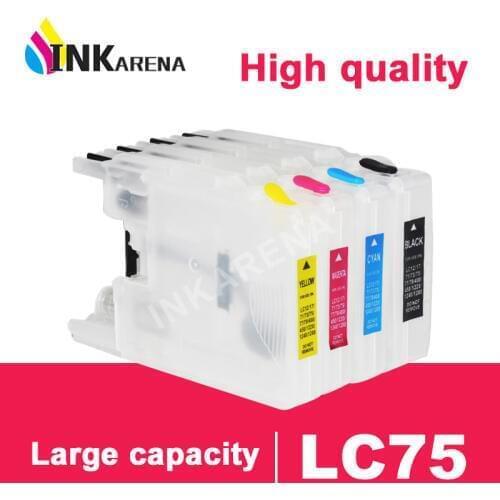 INKARENA For Brother LC75 LC12 LC40 LC71 Refillable Ink Cartridge MFC J960DWN-B J960DWN-W J432W J430W J6910DW J6710DW J5910DW