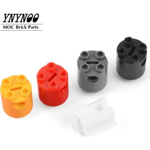 20Pcs/lot Brick Round 2x2x2 Robot Body - with Bottom Axle Holder x Shape + Orientation MOC 30361 Building Blocks Parts DIY Toys