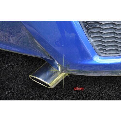 Lapetus Silver Exhaust Muffler Tip End Pipe Cover Fit For Honda FIT JAZZ 2014 2015 2016 Stainless Steel Accessories Exterior