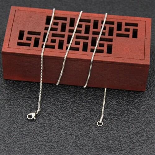 Hot Sale Width 1.1MM Stainless Steel Box Chain Necklace Fashion Gift Jewelry For Men and Women Fit Pendant Length 45-60CM