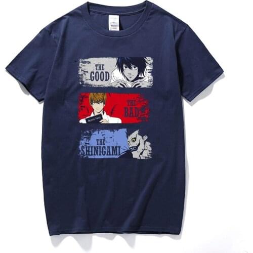 Death Note T-Shirt The Good The Bad The Shinigami Anime Manga Adult Tee Top Cotton Short sleeves T shirt Unisex Euro Size