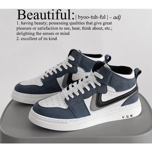 2021 New Mens Shoes Korean Fashion High Top Board Shoes Hong Kong Fashion Shoes Students Board Shoes Male